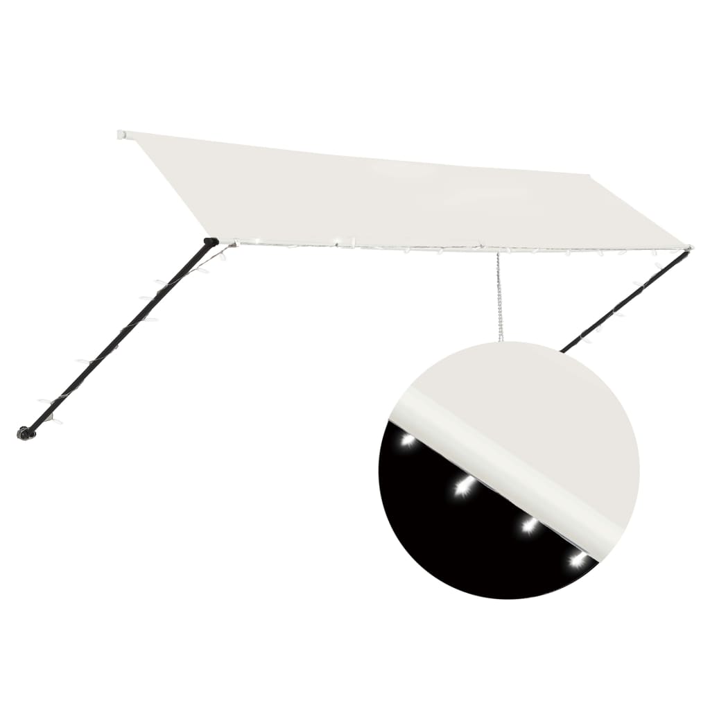 Vidaxx Markise mit LED 400x150 cm Creme länger