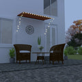 Vidaxx Markise mit LED 250x150 cm, orange und braune Bleischiene
