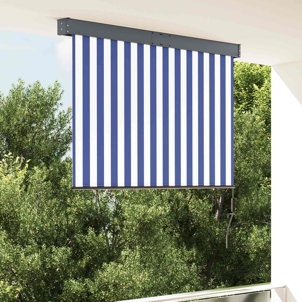 Vidaxl rolgordijn voor buiten 140x250 cm blauw en wit