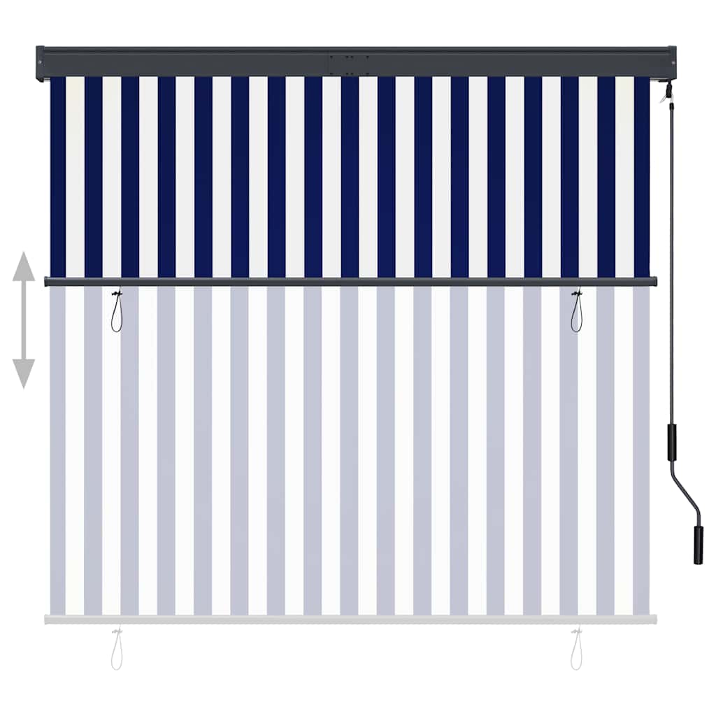 Vidaxl rolgordijn voor buiten 160x250 cm blauw en wit