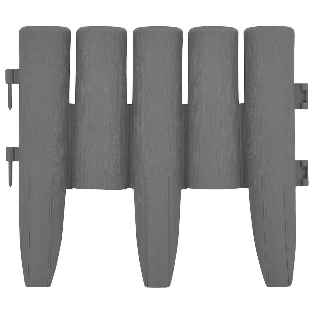 Vidaxl gazonranden 36 st 10 m pp grijs