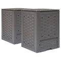 Vidaxl compostbakken 2 st 600 l 60x60x83 cm kunststof rattan bruin