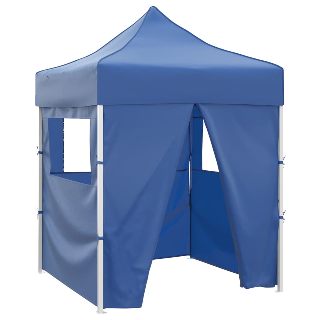 Vidaxl -Partyraum mit 4-seitiger Faltbar 2x2 m Stahlblau