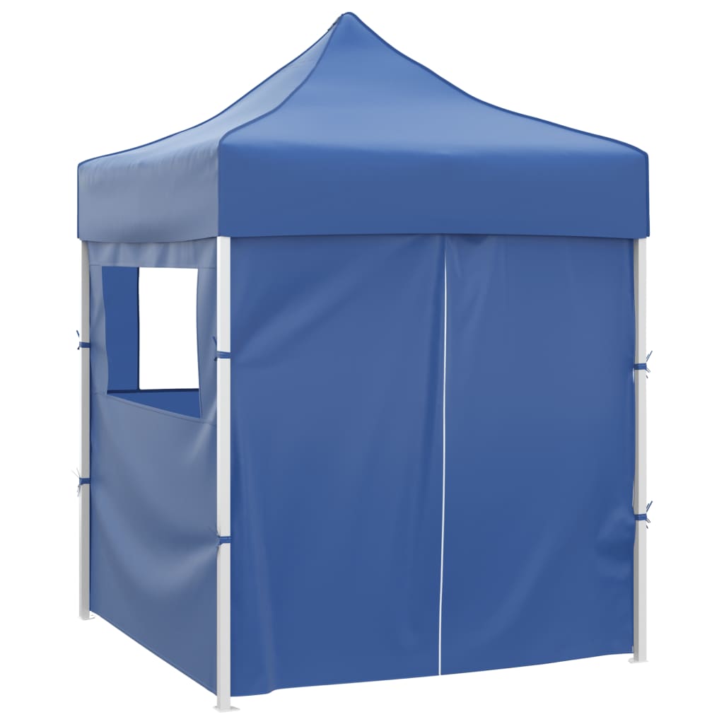 Vidaxl -Partyraum mit 4-seitiger Faltbar 2x2 m Stahlblau