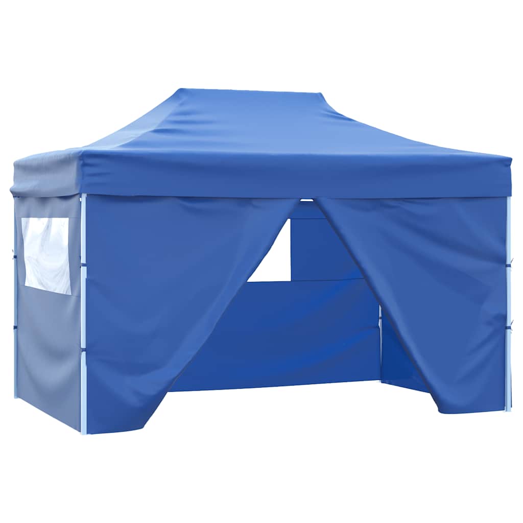Vidaxl -Partyraum mit 4-seitiger Faltbar 3x4 m Stahlblau