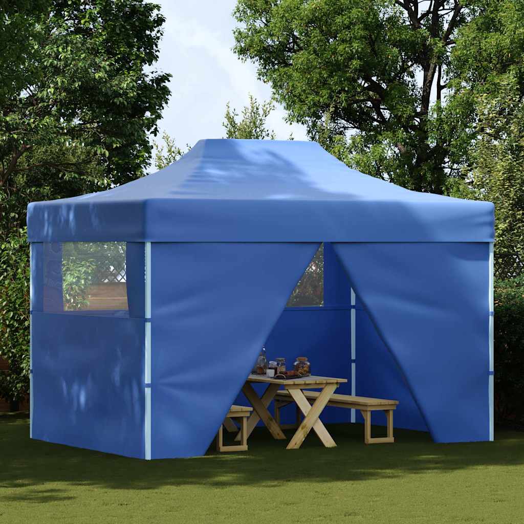 Vidaxl -Partyraum mit 4-seitiger Faltbar 3x4 m Stahlblau