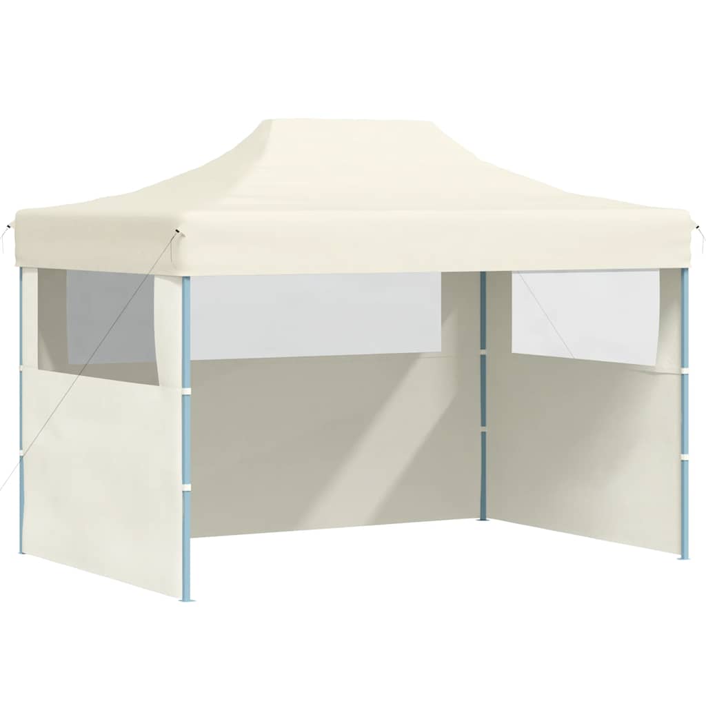 Vidaxl partytent met 3 zijwanden inklapbaar 3x4 m staal crème