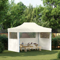Vidaxl partytent met 3 zijwanden inklapbaar 3x4 m staal crème
