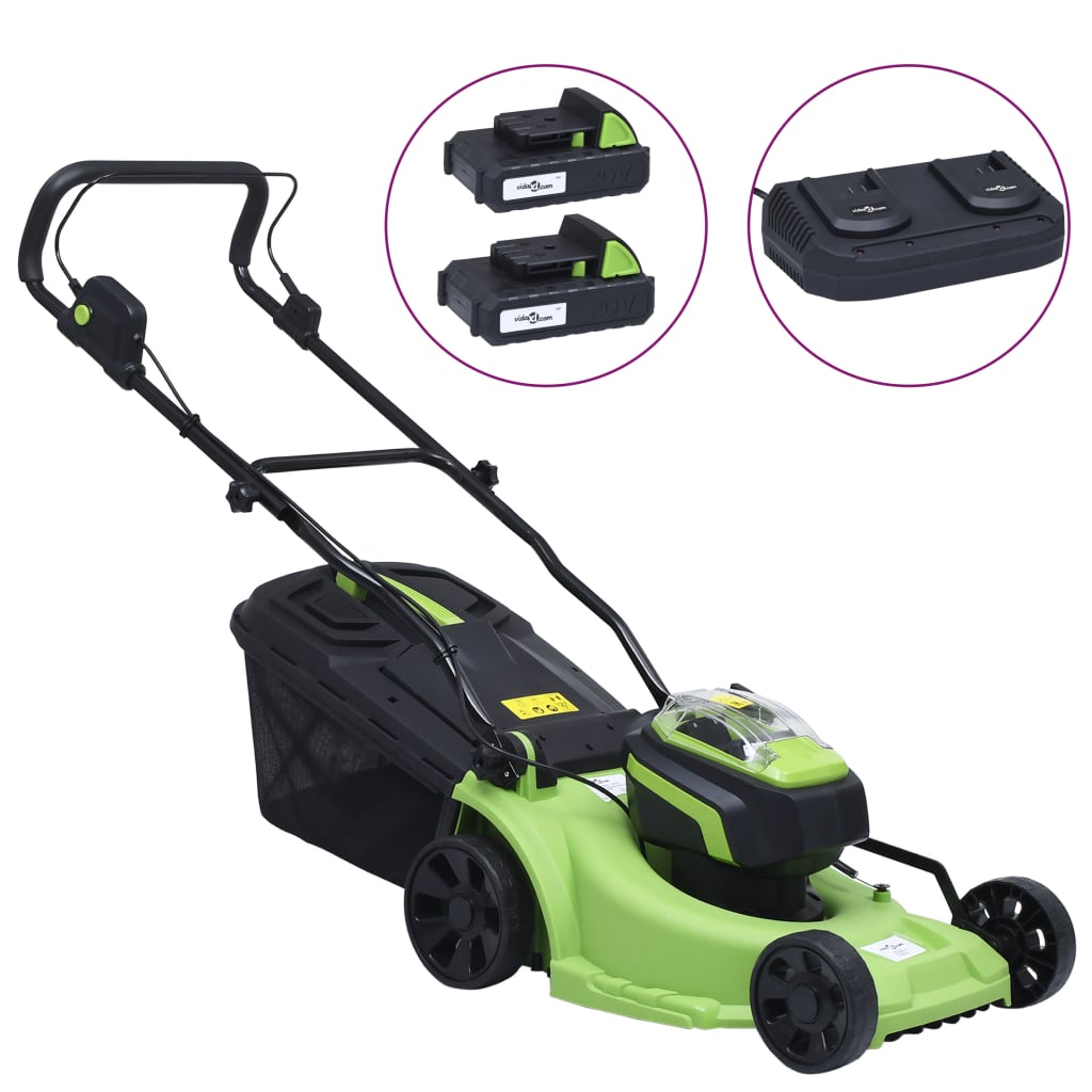 Vidaxl Battery Bauernmäher mit 2 Akkus 20 V 2000 mAh Li-Ion