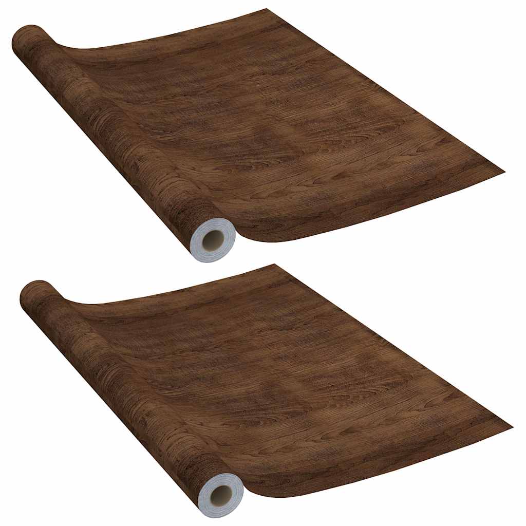 VidaXL Türfolien, selbstklebend, 2 Stück, 210 x 90 cm, PVC, Farbe: Dunkle Eiche