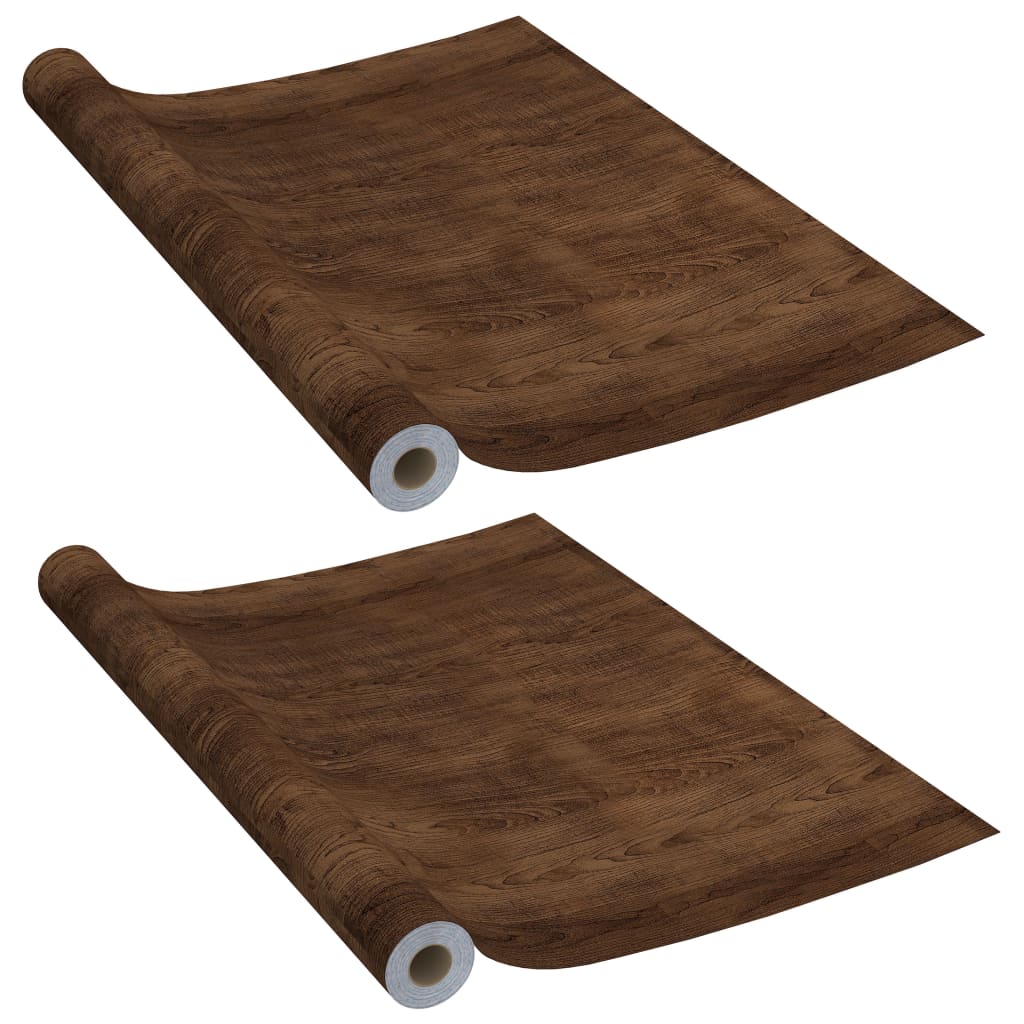 VidaXL Türfolien, selbstklebend, 2 Stück, 210 x 90 cm, PVC, Farbe: Dunkle Eiche