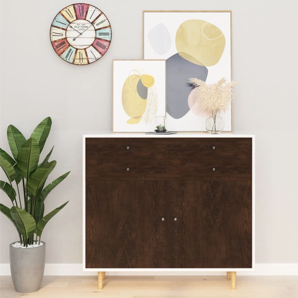 VidaXL Möbelfolie, selbstklebend, 500 x 90 cm, PVC, Farbe: Dunkle Eiche