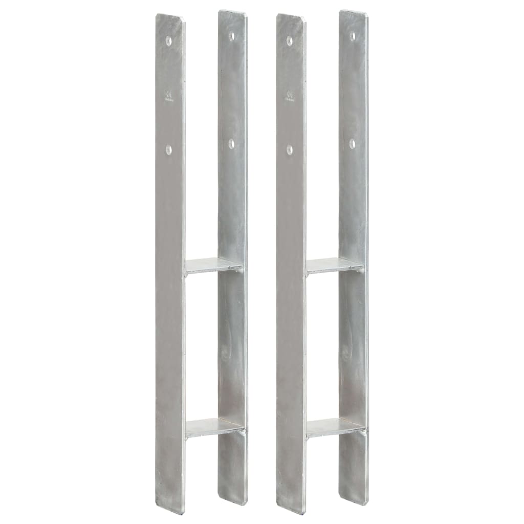 Vidaxl gemahlene Anker 2 Stk. 8x6x60 cm verzinkter Stahl Silber gefärbt