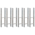 Vidaxl grondankers 6 st 14x6x60 cm gegalvaniseerd staal zilverkleurig