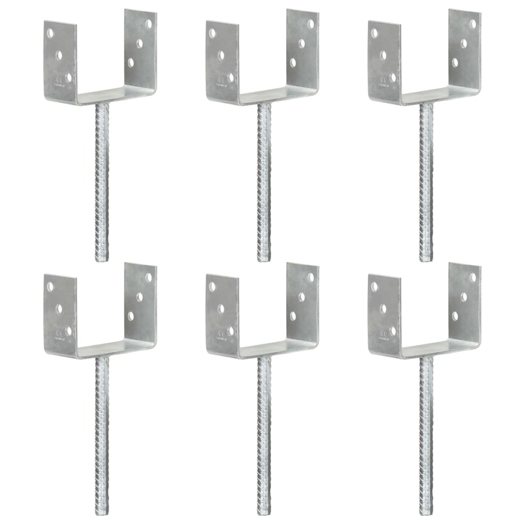 Vidaxl gemahlene Anker 6 Stück 12x6x30 cm verzinkter Stahl Silber gefärbt