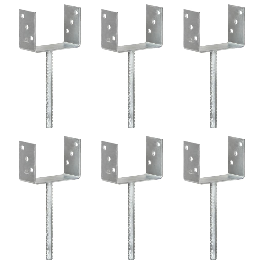 Vidaxx gemahlene Anker 6 Stück 14x6x30 cm verzinkter Stahl Silber gefärbt