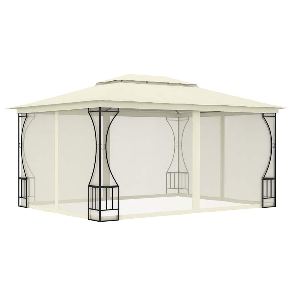 Vidaxxl -Laube mit Netzen 300x400x265 cm cremefarben