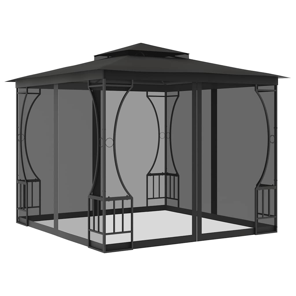 Vidaxl -Laube mit Netzen 300x300x265 cm Anthrazitfarben
