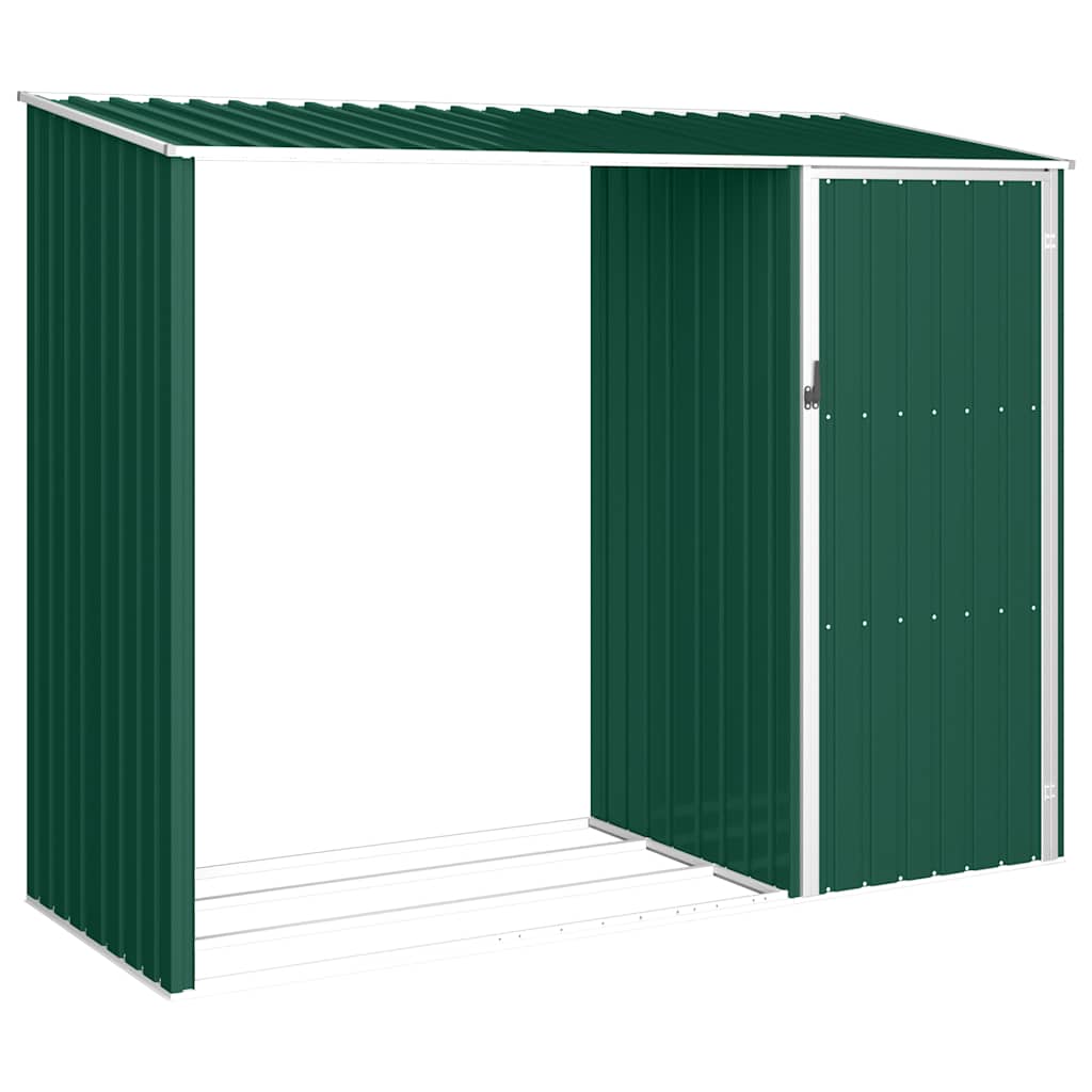 Vidaxl brandhoutschuur 245x98x159 cm gegalvaniseerd staal groen
