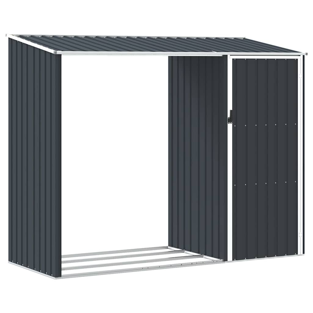 Vidaxl brandhoutschuur 245x98x159 cm gegalvaniseerd staal antraciet