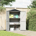 VidaXL Gartenhaus 116x45x175 cm, verzinktes Stahlgrau