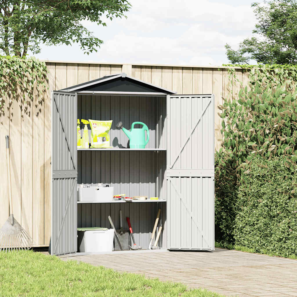 VidaXL Gartenhaus 116x45x175 cm, verzinktes Stahlgrau