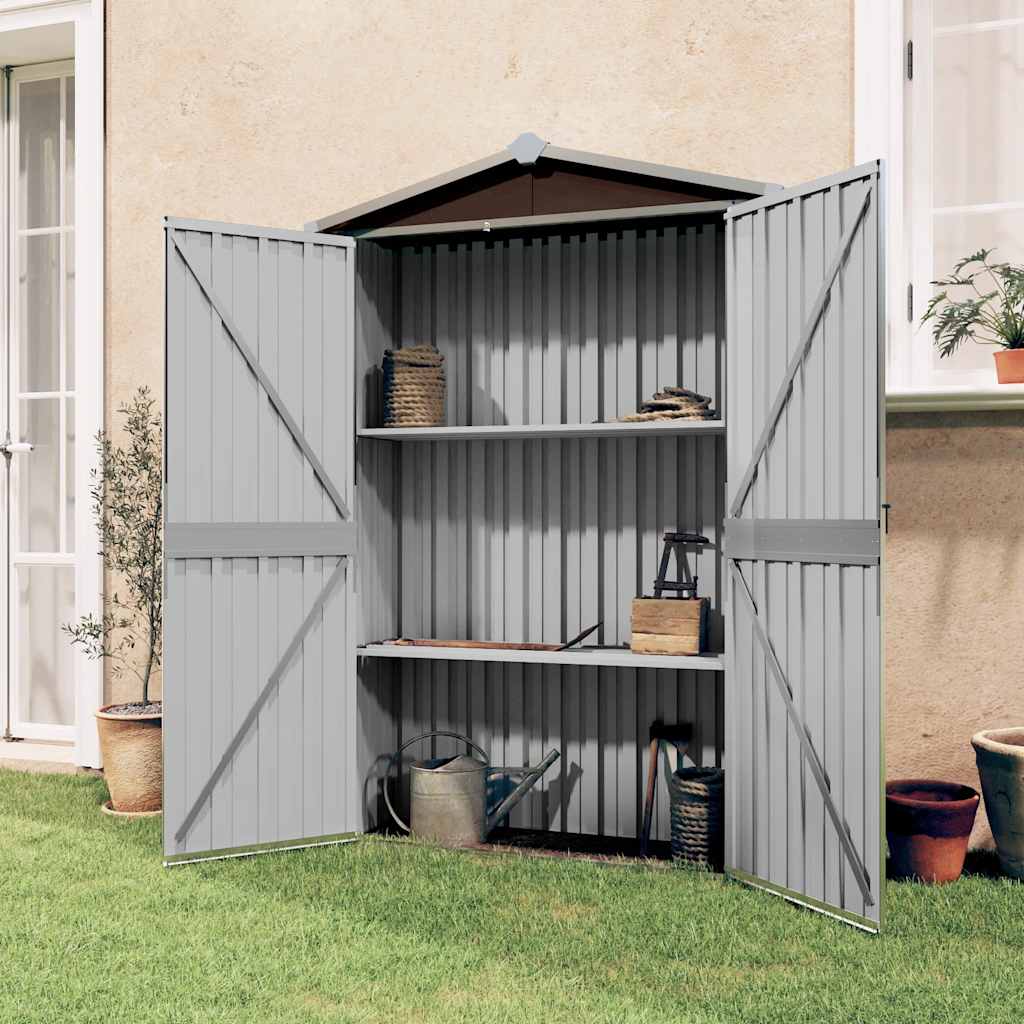 VidaXL Gartenhaus 116x45x175 cm verzinkt Stahlbraun