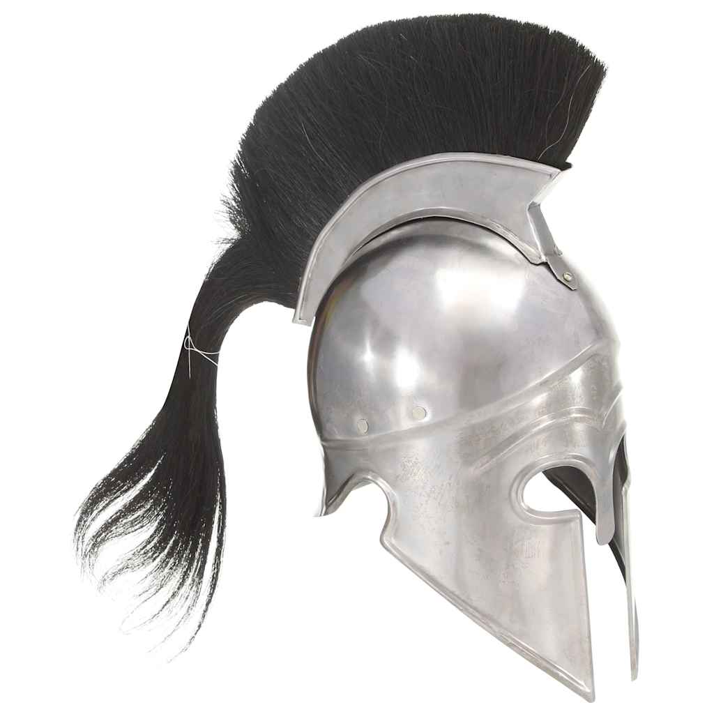 VidaXL Soldatenhelm, griechische Replik, LARP, Stahl, silberfarben