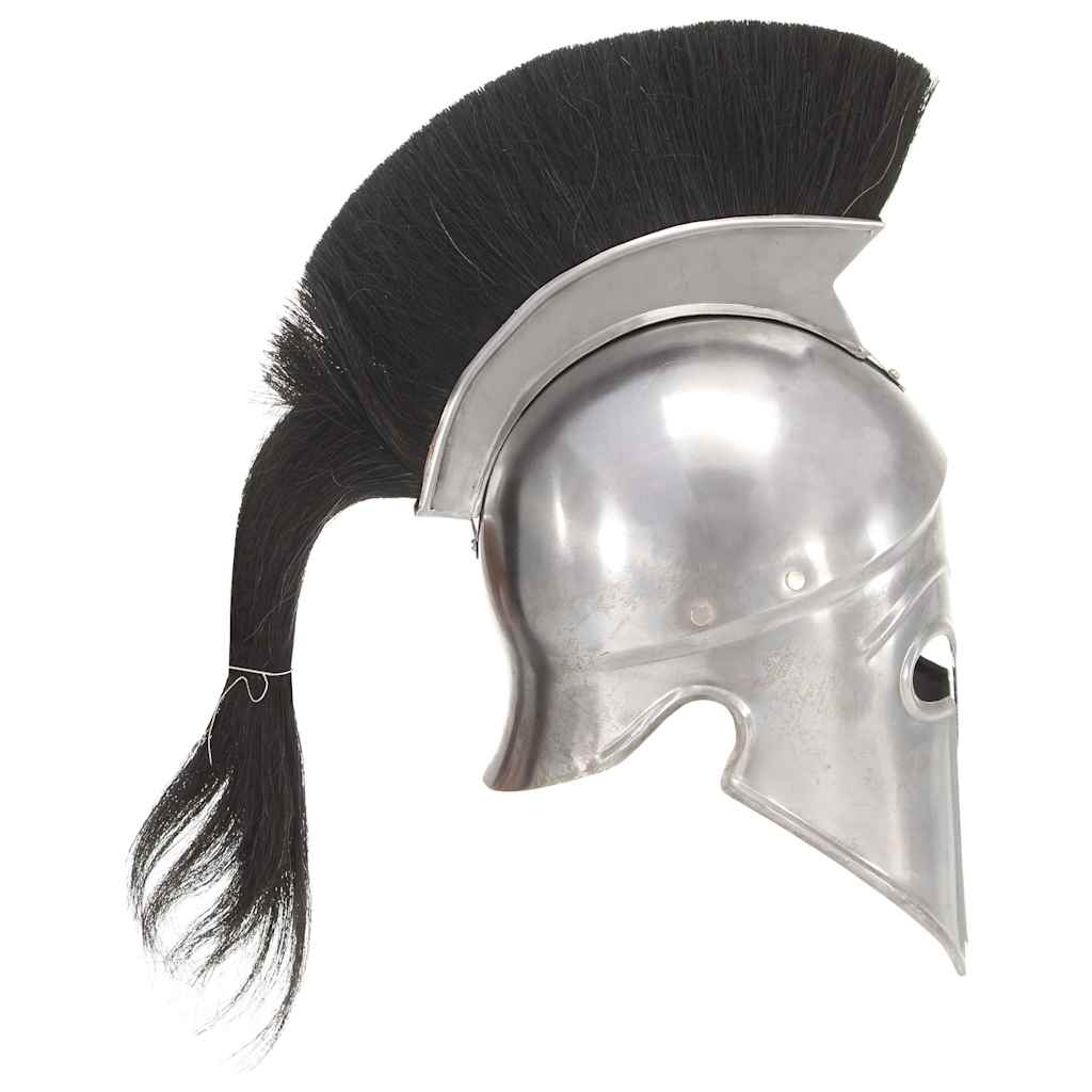 VidaXL Soldatenhelm, griechische Replik, LARP, Stahl, silberfarben