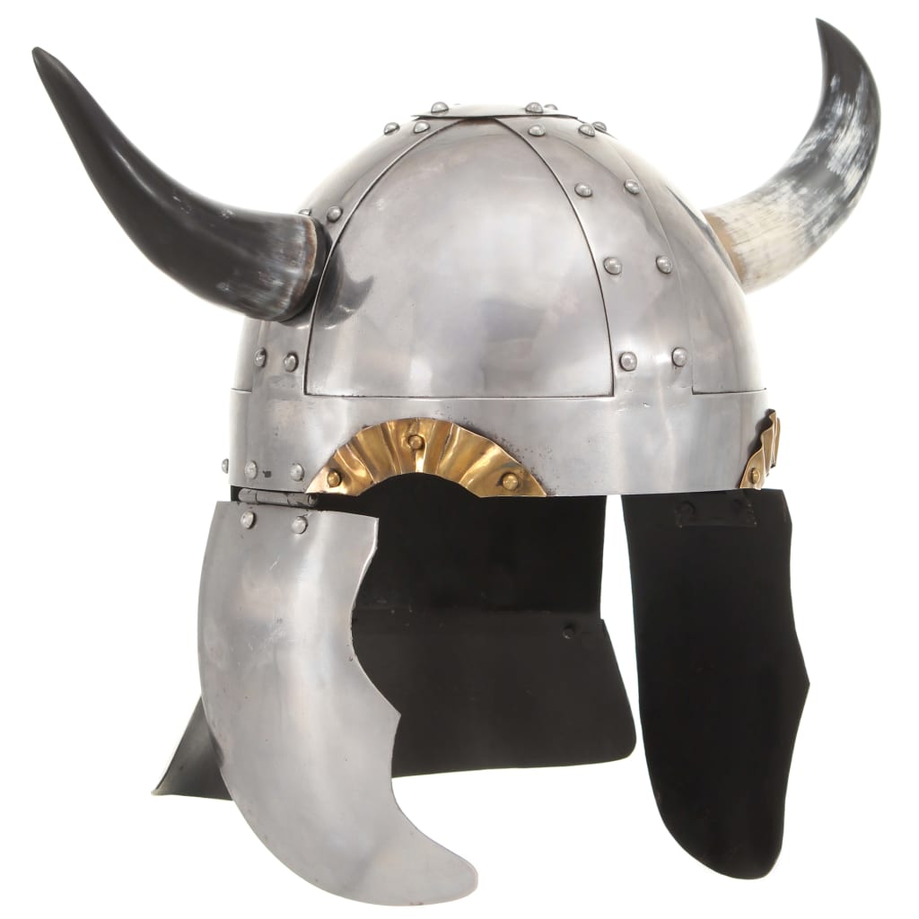 VidaXL Wikingerhelm Fantasy LARP Stahl silberfarben
