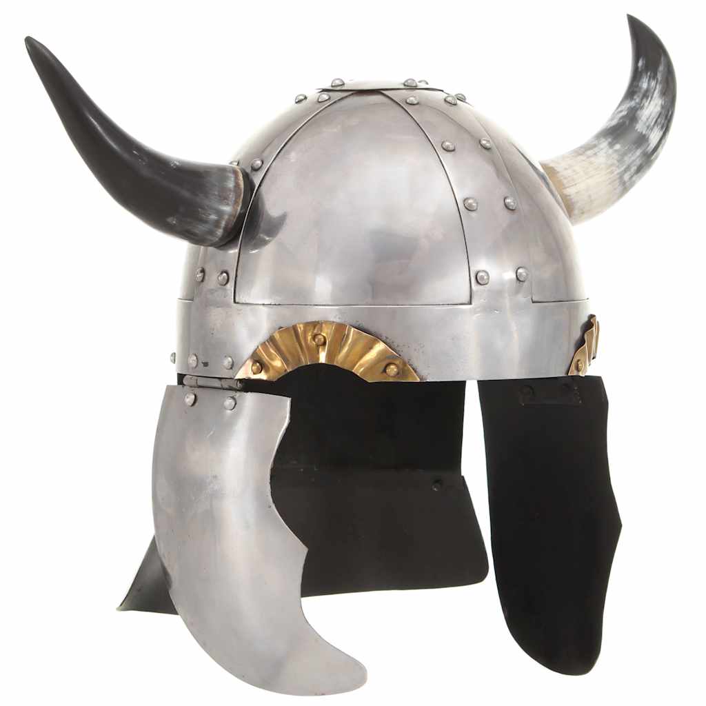 VidaXL Wikingerhelm Fantasy LARP Stahl silberfarben