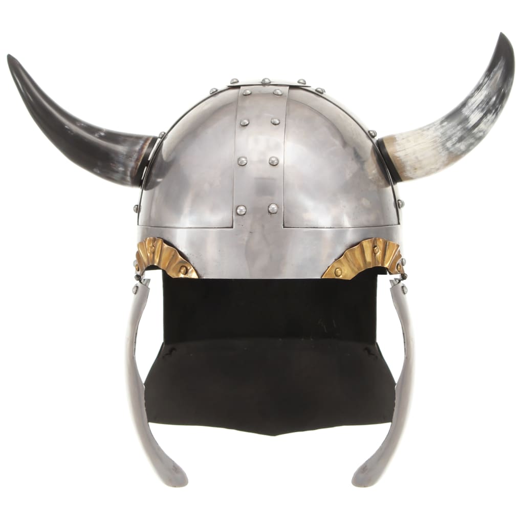 VidaXL Wikingerhelm Fantasy LARP Stahl silberfarben