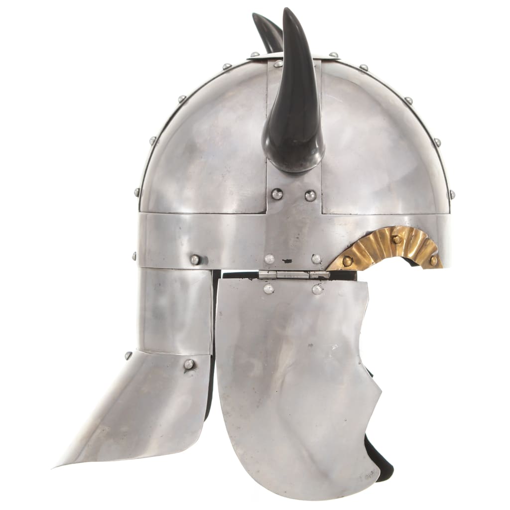 VidaXL Wikingerhelm Fantasy LARP Stahl silberfarben