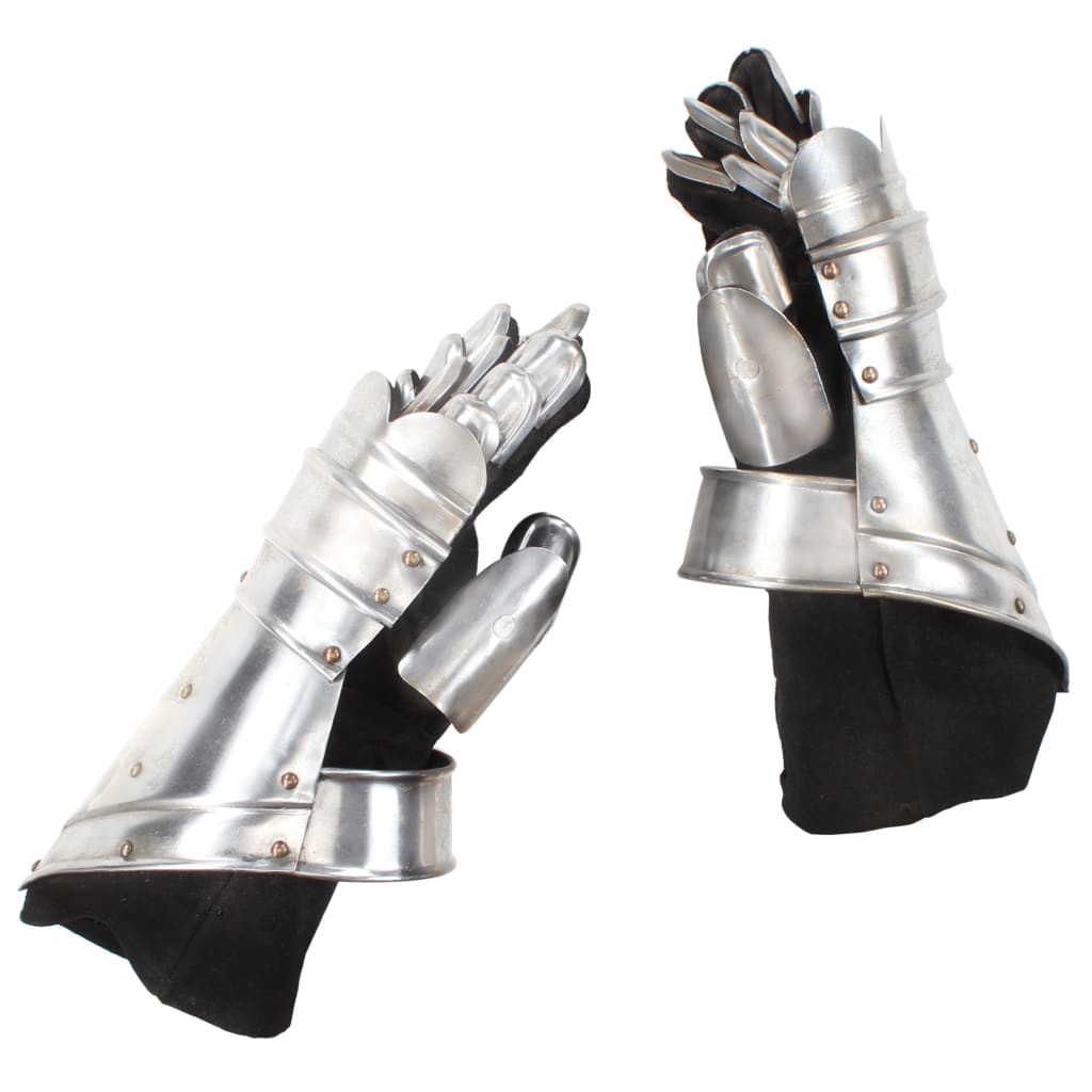 VidaXL Ritterhandschuhe Mittelalter-Replika LARP Stahl Silberfarben