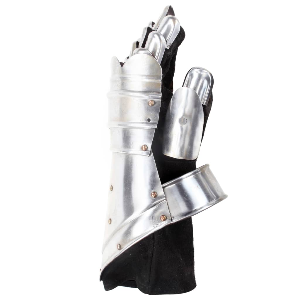 VidaXL Ritterhandschuhe Mittelalter-Replika LARP Stahl Silberfarben
