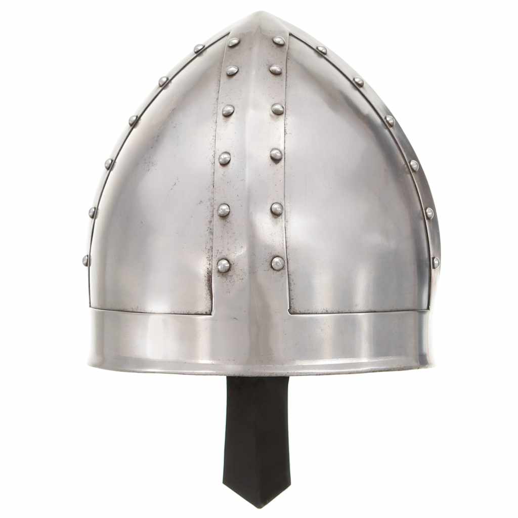VidaXL Ritterhelm Mittelalterliche Replik LARP Stahl Silberfarben
