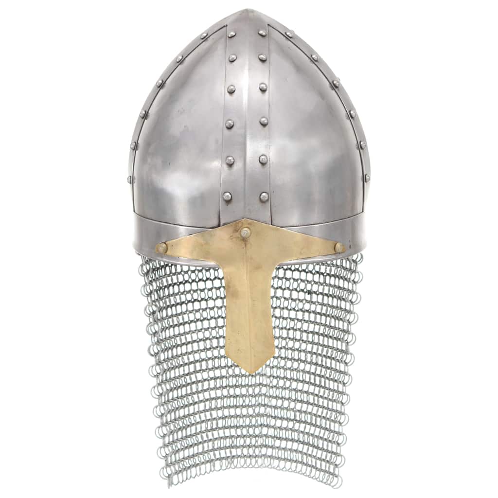 Vidaxl kruisvaardershelm replica larp staal zilverkleurig
