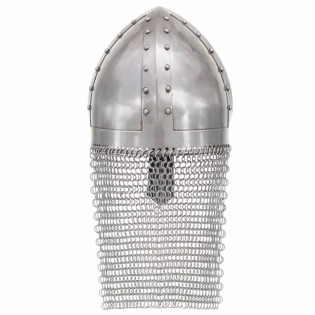 Vidaxl kruisvaardershelm replica larp staal zilverkleurig