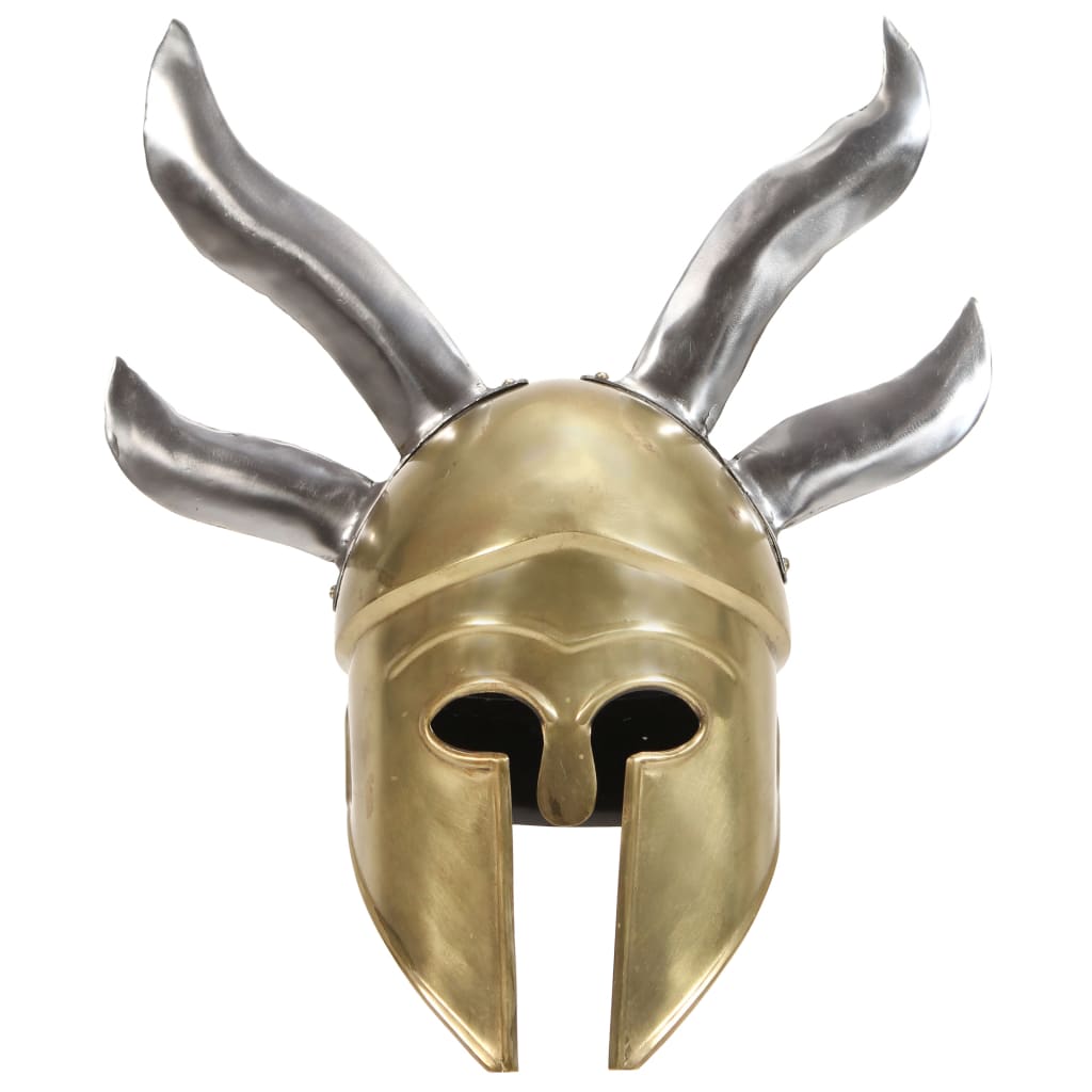 VidaXL Soldatenhelm, griechische Replik, LARP, Stahl, Messingfarben