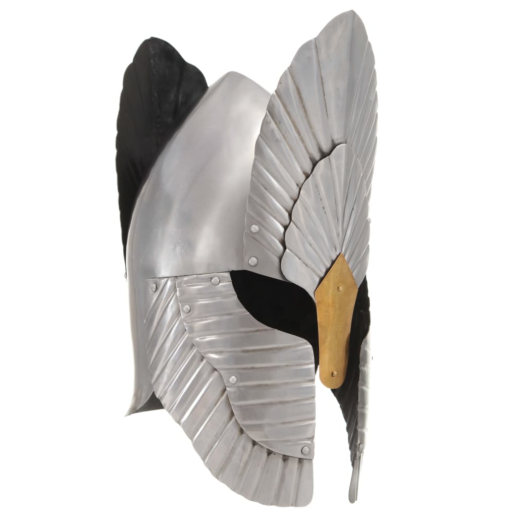 VidaXL Ritterhelm Mittelalterliche Replik LARP Stahl Silberfarben