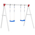 Vidaxl schommelset met 2 zitjes 38x16 cm polyetheen blauw
