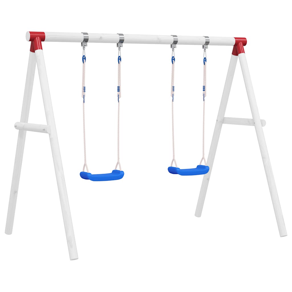 Vidaxl schommelset met 2 zitjes 38x16 cm polyetheen blauw