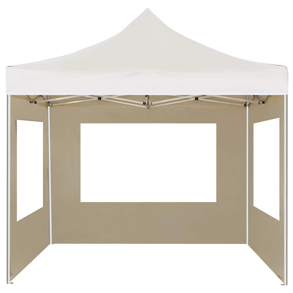 Vidaxl partytent inklapbaar met wanden 2x2 m aluminium crème