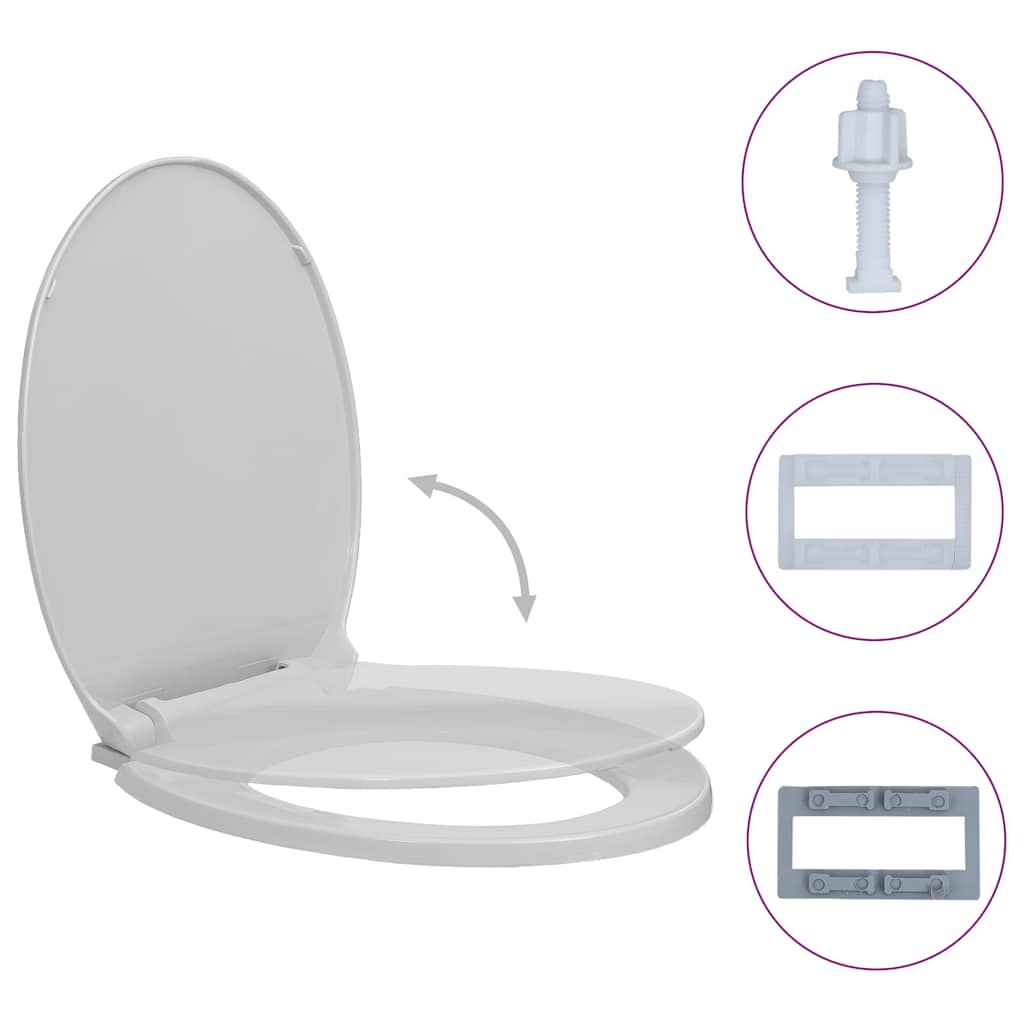 VidaXL WC-Sitz mit Absenkautomatik, oval, hellgrau