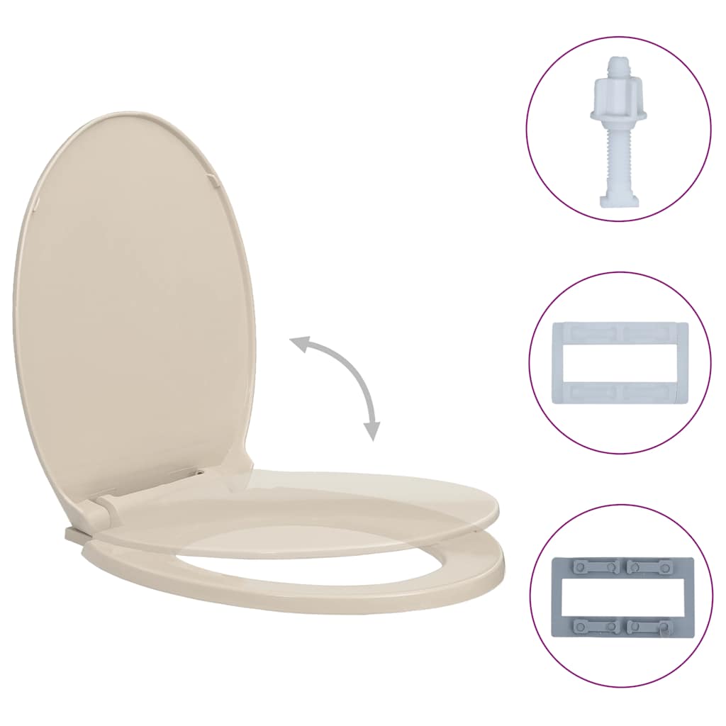 VidaXL WC-Sitz mit Absenkautomatik, oval, aprikosenfarben