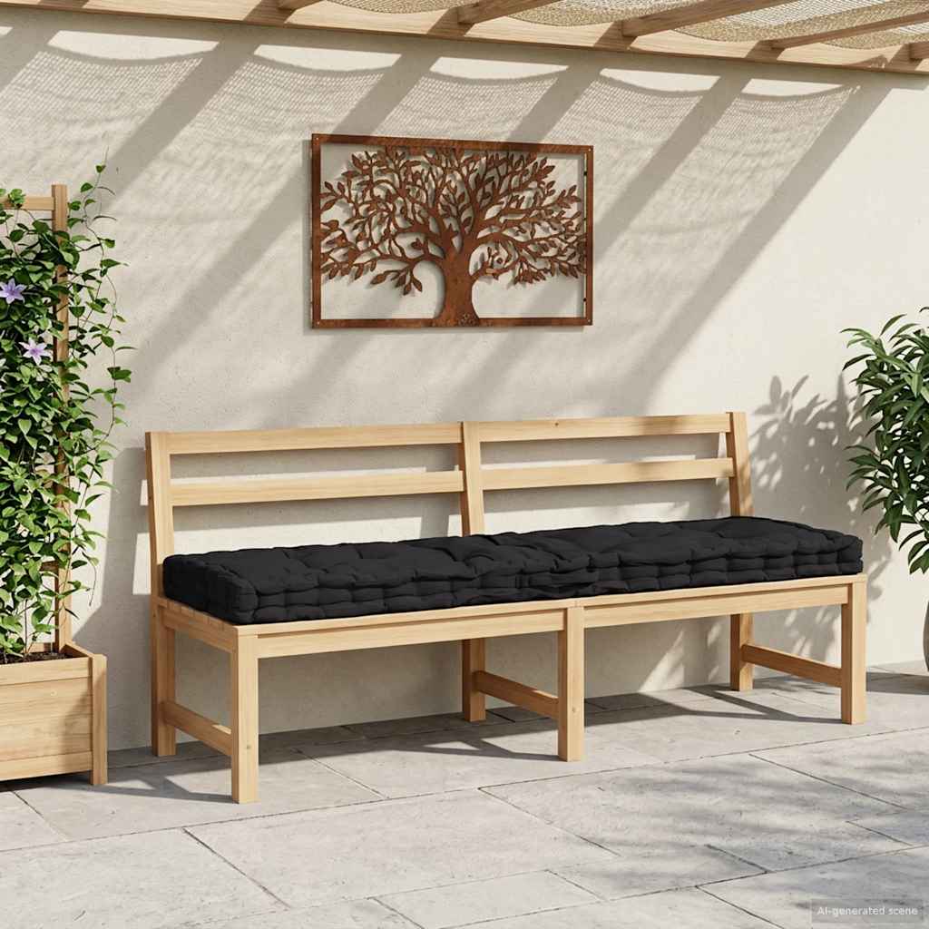Vidaxl palletvloerkussen 120x40x7 cm katoen zwart