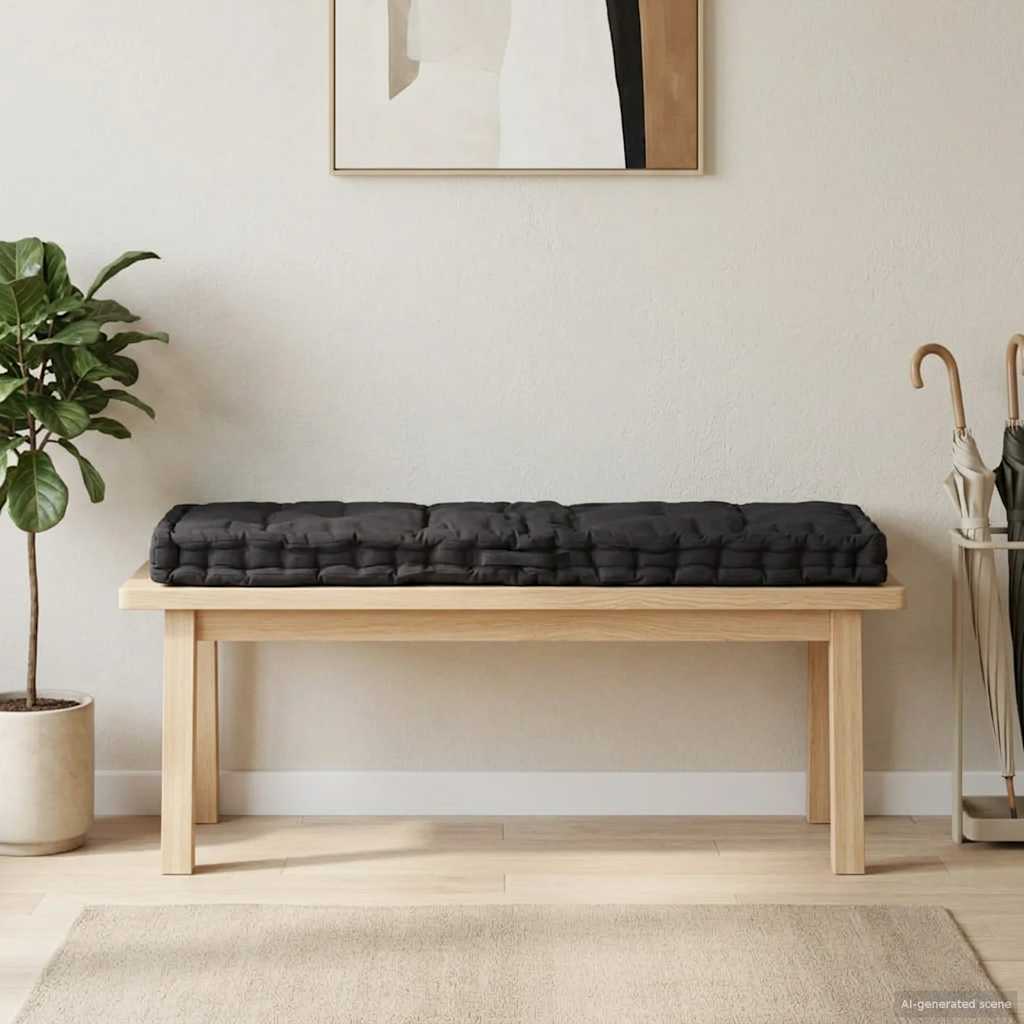 Vidaxl palletvloerkussen 120x40x7 cm katoen zwart