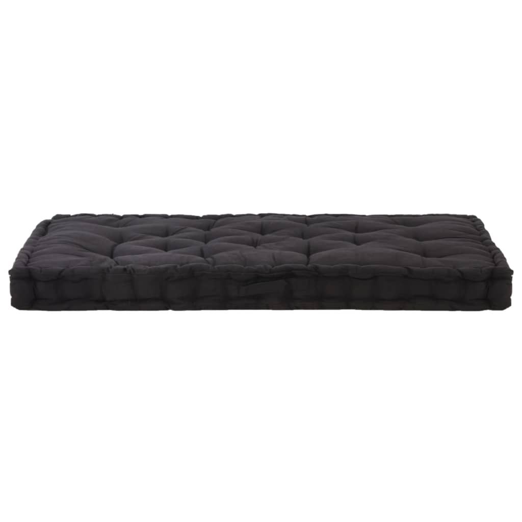 Vidaxx Palettenbodenküsse 120 x 80 x 10 cm Baumwollschwarz