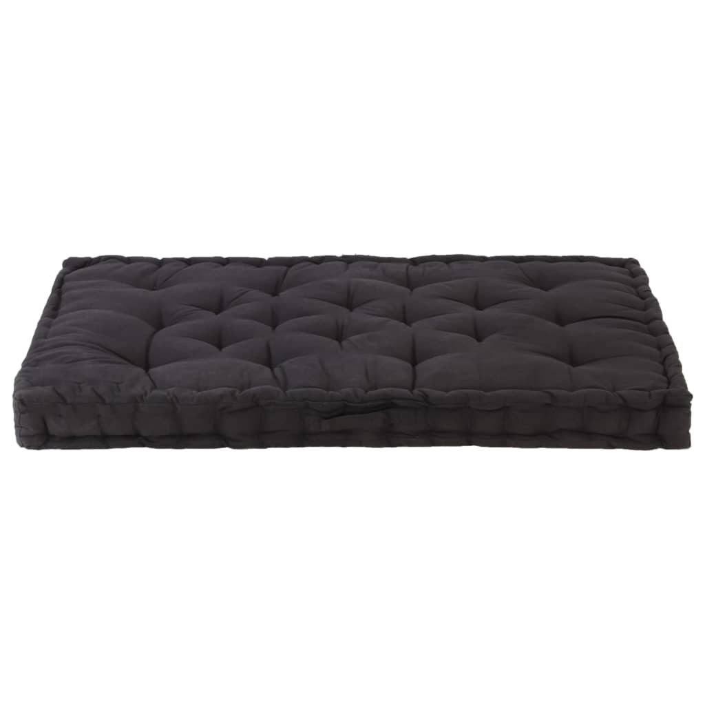 Vidaxx Palettenbodenküsse 120 x 80 x 10 cm Baumwollschwarz