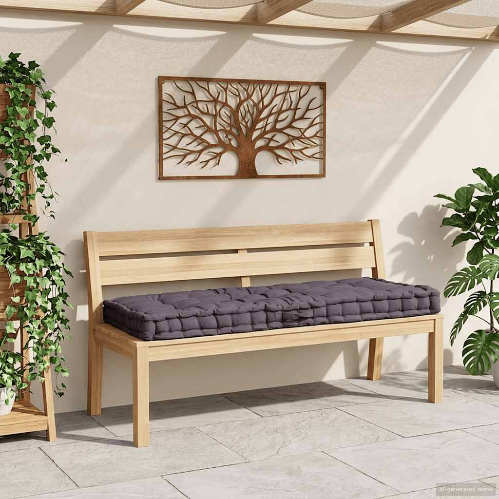 Vidaxl palletvloerkussen 120x80x10 cm katoen antraciet